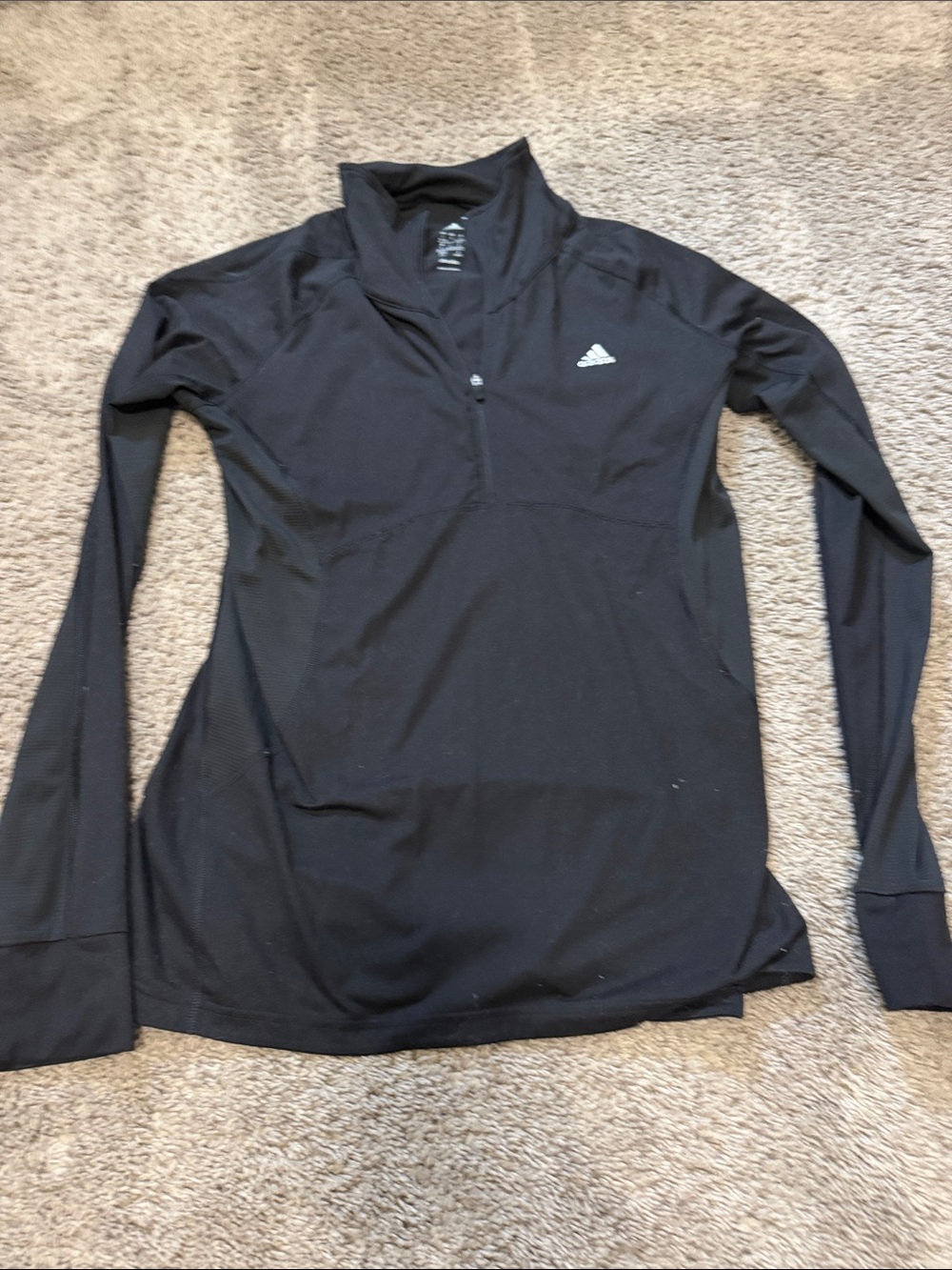 adidas Black Quarter-Zip Athletic Pullover